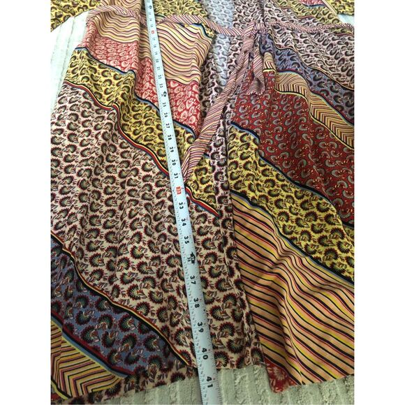 CAbi Poet Jacket Coat Patchwork Belted Pockets Boho Flowy SZ L - Picture 10 of 13